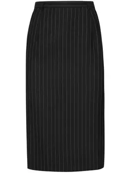 Dolce & Gabbana шерстяная юбка в тонкую полоску, черный