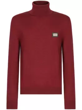 Dolce & Gabbana шерстяной джемпер DG Essentials с высоким воротником, красный