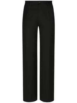 Dolce & Gabbana шерстяные брюки прямого кроя, черный