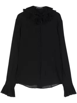 Dolce & Gabbana шифоновая блузка с оборками, черный
