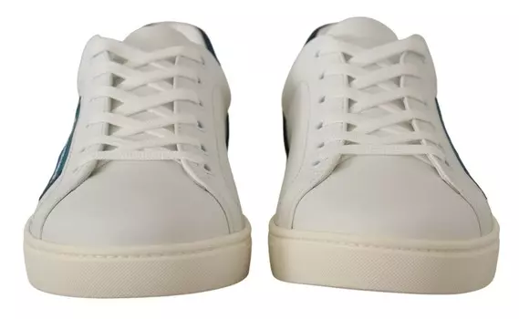 Dolce & Gabbana Шикарные кожаные низкие мужские кроссовки, белый