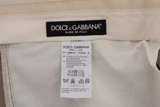 Dolce & Gabbana Шикарные повседневные мужские брюки-чиносы, бежевый