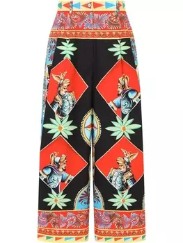 Dolce & Gabbana широкие брюки с принтом Carretto, черный