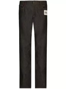 Dolce & Gabbana широкие джинсы с нашивкой-логотипом, синий