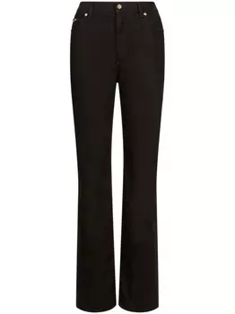 Dolce & Gabbana широкие джинсы с нашивкой-логотипом, черный