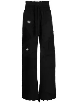 Dolce & Gabbana широкие спортивные брюки в технике пэчворк, черный