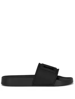 Dolce & Gabbana шлепанцы с логотипом DG, черный
