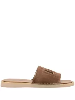 Dolce & Gabbana шлепанцы с логотипом DG, коричневый