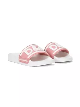 Dolce & Gabbana шлепанцы с логотипом, розовый