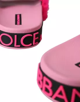 Dolce & Gabbana шлепанцы с разноцветной вышивкой и меховой вышивкой Женская обувь, мультиколор