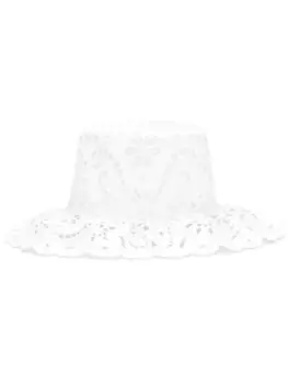Dolce & Gabbana шляпа с английской вышивкой, белый