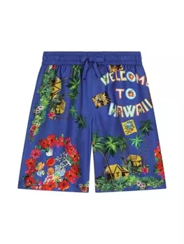 Dolce & Gabbana шорты-бермуды с принтом, синий