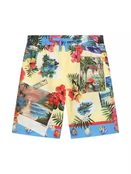 Dolce & Gabbana шорты-бермуды с принтом, желтый