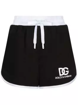Dolce & Gabbana шорты с кулиской и логотипом, черный