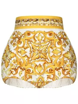 Dolce & Gabbana шорты с принтом Majolica, желтый