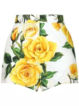 Dolce & Gabbana шорты Yellow Rose, белый