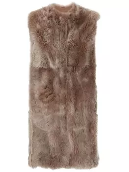 Dolce & Gabbana шуба из искусственного меха без рукавов, коричневый