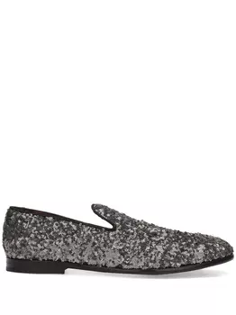 Dolce & Gabbana слиперы с пайетками, черный