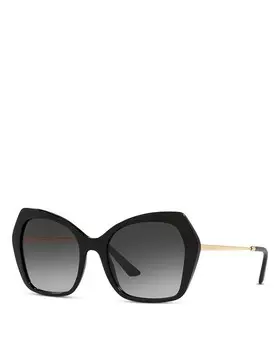 Dolce & Gabbana Солнцезащитные очки-бабочки, 56 мм, черный
