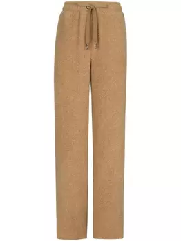 Dolce & Gabbana спортивные брюки из смеси шерсти и кашемира с поясом, нейтральный цвет