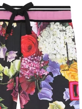 Dolce & Gabbana спортивные брюки с цветочным принтом, черный