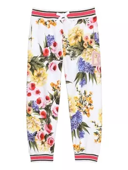 Dolce & Gabbana спортивные брюки с цветочным принтом, белый