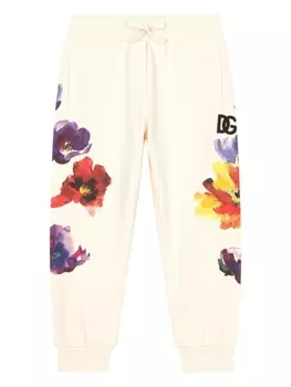 Dolce & Gabbana спортивные брюки с цветочным принтом, белый