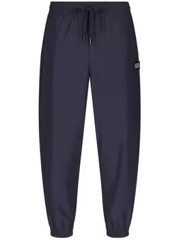 Dolce & Gabbana спортивные брюки с кулиской и логотипом, синий