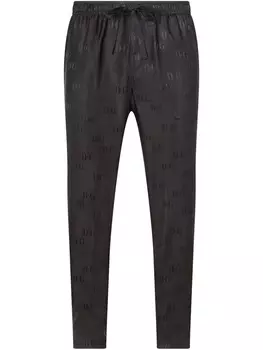 Dolce & Gabbana спортивные брюки с кулиской и жаккардовым логотипом, черный
