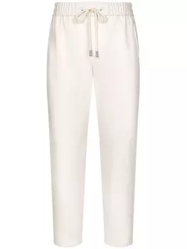 Dolce & Gabbana спортивные брюки с кулиской и логотипом, нейтральный цвет