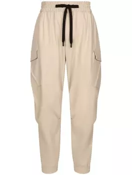 Dolce & Gabbana спортивные брюки с кулиской и нашивкой-логотипом, нейтральный цвет