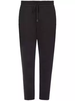 Dolce & Gabbana спортивные брюки с кулиской и логотипом, черный