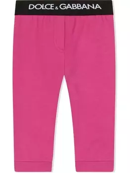 Dolce & Gabbana спортивные брюки с логотипом, розовый