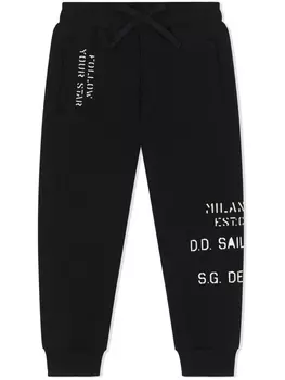 Dolce & Gabbana спортивные брюки с надписью, синий