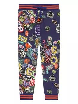 Dolce & Gabbana спортивные брюки с принтом, синий