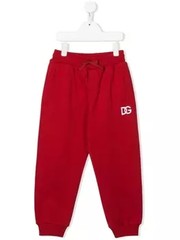 Dolce & Gabbana спортивные брюки с вышитым логотипом, красный
