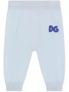 Dolce & Gabbana спортивные брюки с вышитым логотипом, синий