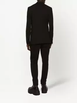 Dolce & Gabbana спортивные брюки в тонкую полоску с нашивкой-логотипом, черный