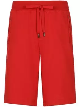 Dolce & Gabbana спортивные шорты из джерси с логотипом-аппликацией, красный