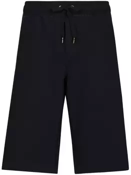 Dolce & Gabbana спортивные шорты с кулиской и нашивкой-логотипом, синий