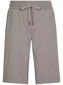 Dolce & Gabbana спортивные шорты с кулиской и нашивкой-логотипом, серый