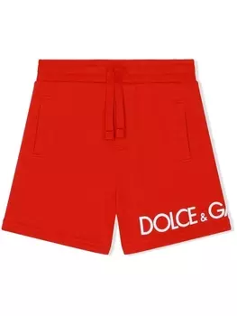 Dolce & Gabbana спортивные шорты с логотипом, красный