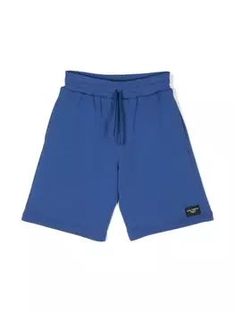 Dolce & Gabbana спортивные шорты с нашивкой-логотипом, синий