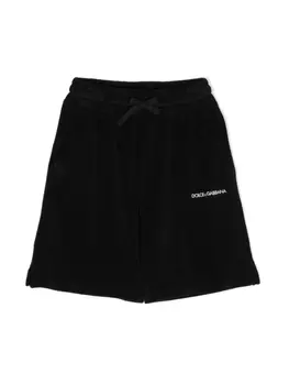 Dolce & Gabbana спортивные шорты с вышитым логотипом, черный