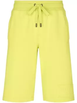 Dolce & Gabbana спортивные шорты с вышитым логотипом, желтый