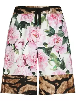 Dolce & Gabbana спортивные шорты в технике пэчворк, белый