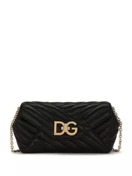 Dolce & Gabbana стеганая сумка на плечо с логотипом DG, черный