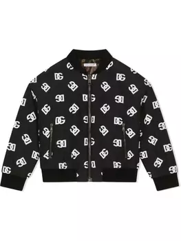 Dolce & Gabbana стеганый бомбер с логотипом DG, черный