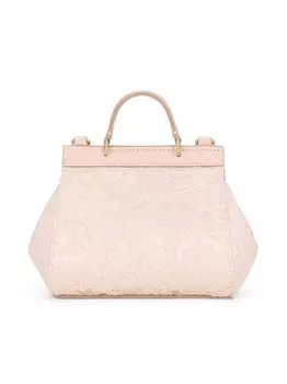 Dolce & Gabbana сумка Mini Sicily с кружевом, розовый