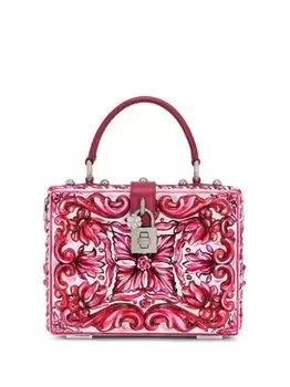Dolce & Gabbana сумка на плечо Dolce Box с принтом Majolica, розовый